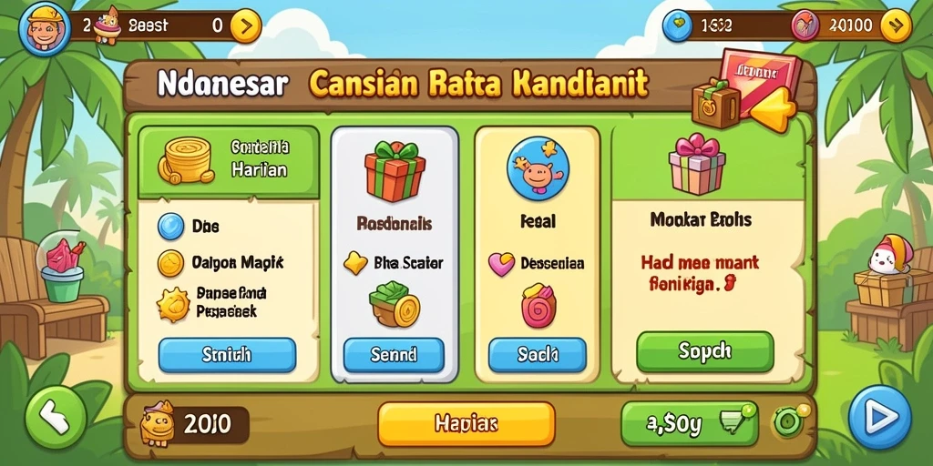 Contoh item yang bisa didapat saat menyelesaikan level.