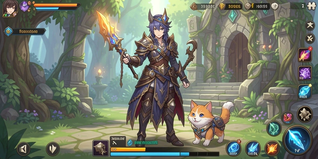 Tampilan karakter dan item menarik yang tersedia dalam game.